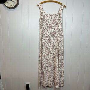 Classic Delicate Floral Feminine Sleeveless Flowy Maxi Dress Calvin Klein sz M